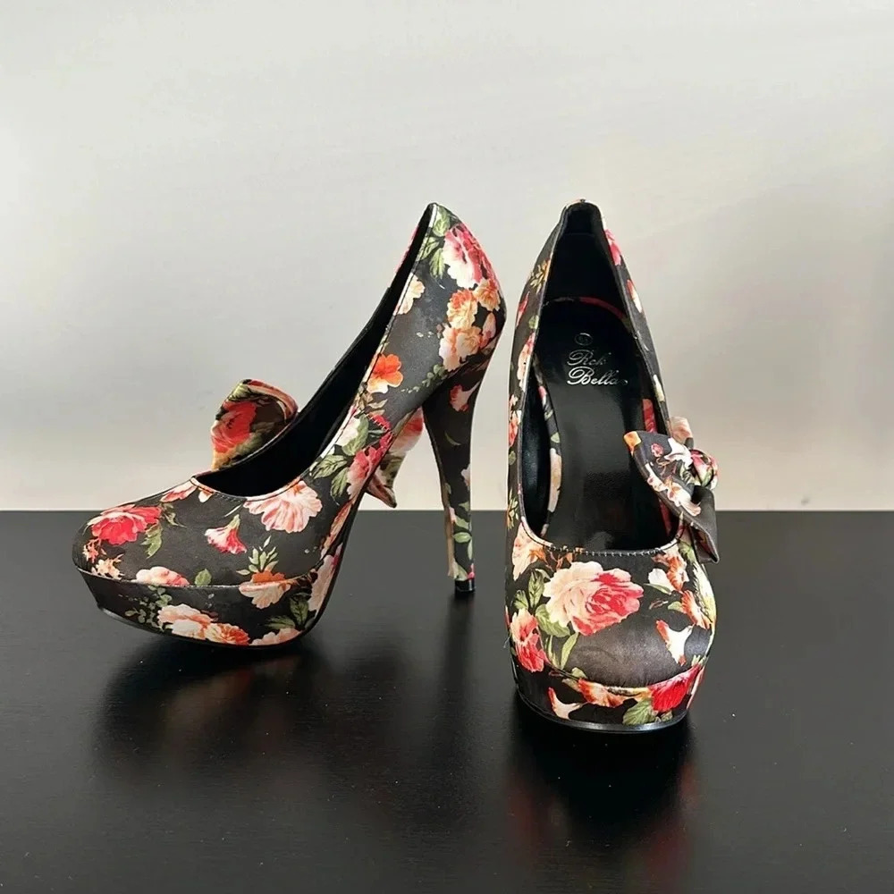 RCK Bella‎ Floral Platform Heels Sz 6.5 - Picture 2 of 8
